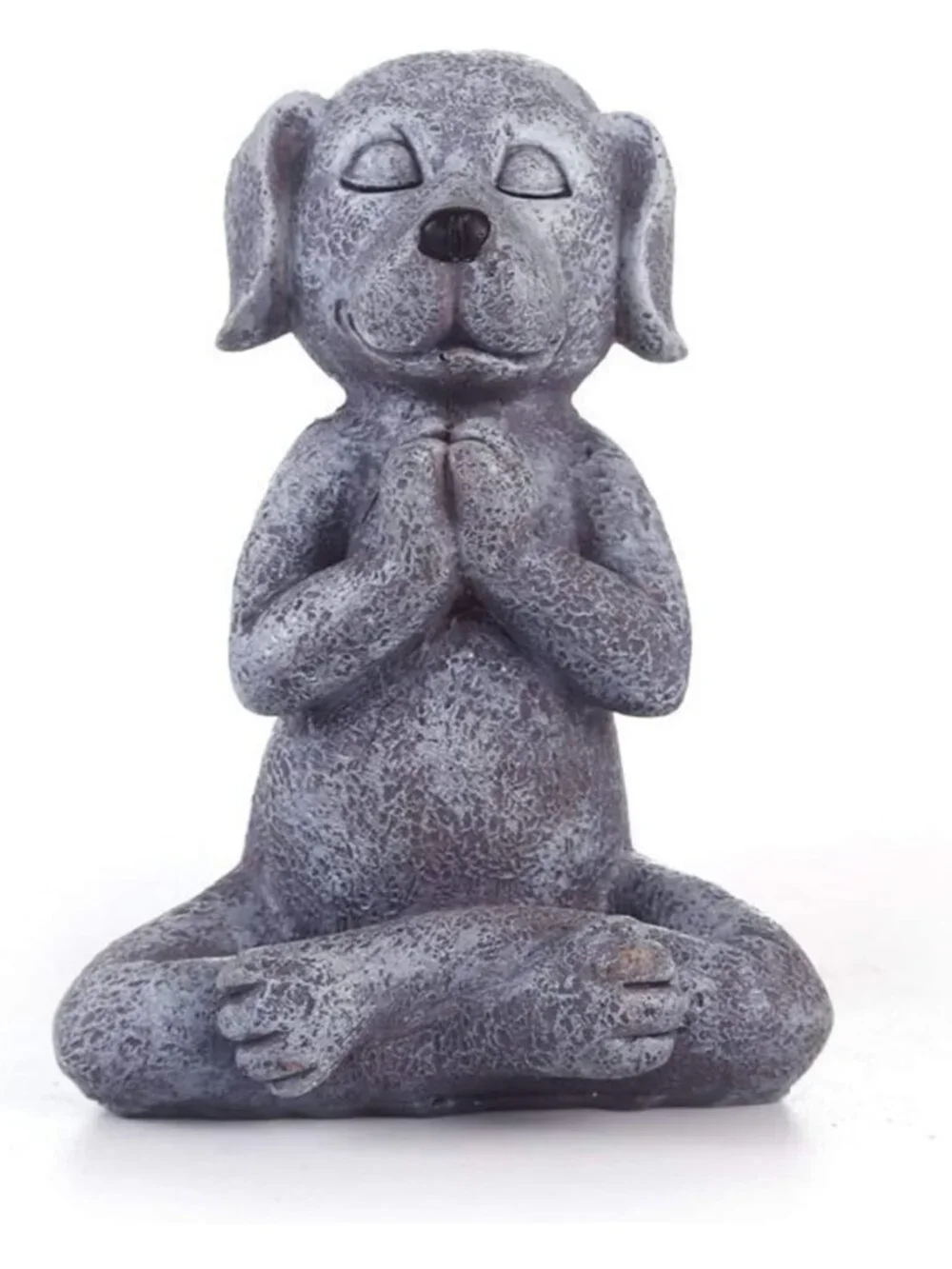 Zen Dog Buddha Statue - Meditating Dog Figurine for Tranquil Fairy Garden Decor